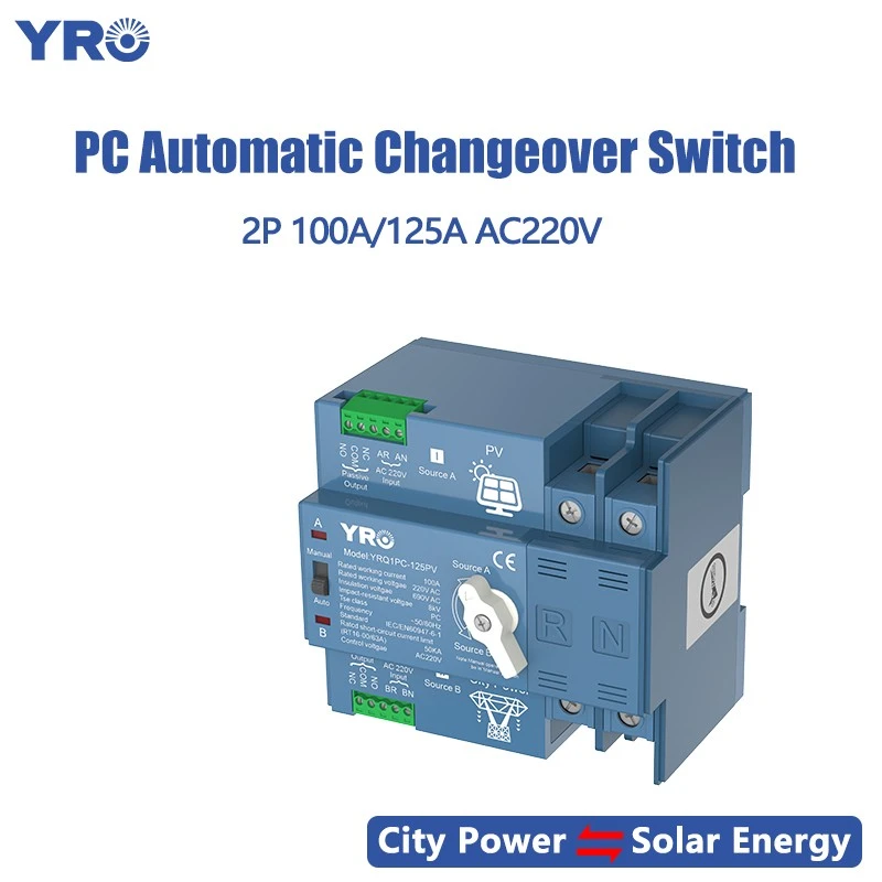 2p 125A 220V PV jenis PC ATS