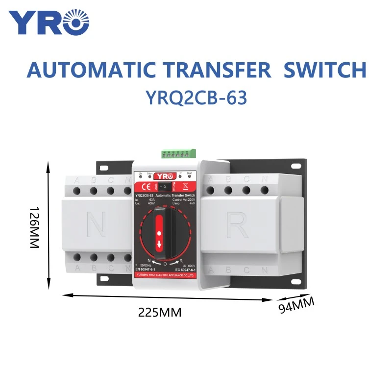 4p 63A 400V 2 dalam 1 keluar CB ATS